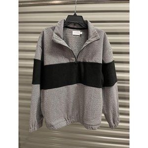 Topman Herringbone Quarter-Zip Pullover